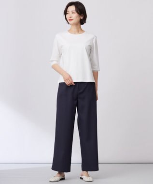 J.PRESS LADIES L 【WEB限定カラーあり・洗える】スムースジャージー カットソー ホワイト系