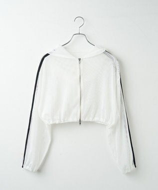 WEGO Wジップラインメッシュパーカー ホワイト