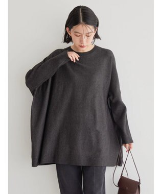 AMERICAN HOLIC バイパチポンチョライクＢＩＧニットチュニック Charcoal Gray