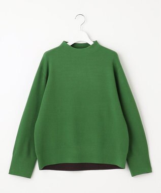 自由区 【WEB限定カラーあり】【セットアップ対応・洗える】レーヨンストレッチモックネック ニット アーバングリーン×ココア