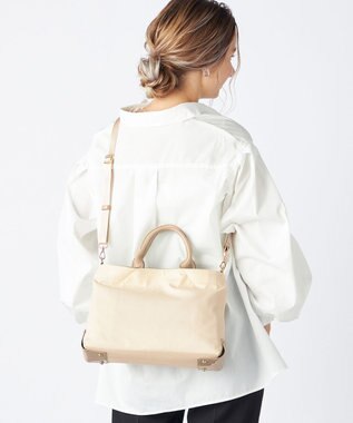 LA BAGAGERIE ツイルナイロン×エナメル 2WAYトートバッグ Sサイズ