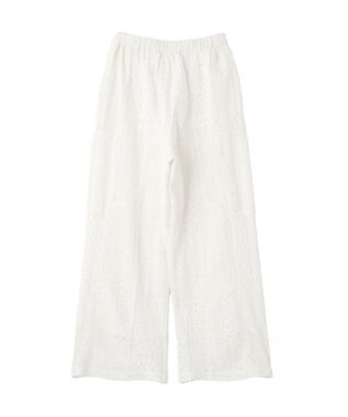 earth music&ecology 【セットアップ対応】【WEB・一部店舗限定】パッチワークレースパンツ Off White