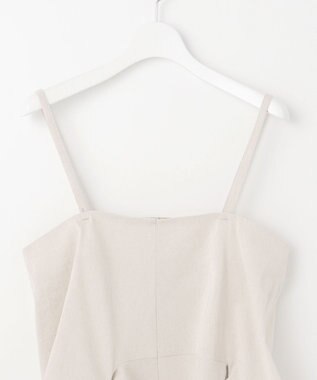 23区 L 【洗える】リネンレーヨンストレッチ キャミソール ブラウス ベージュ系