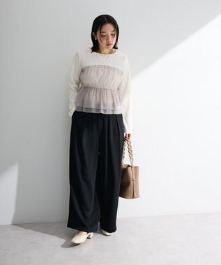 Green Parks オーガンジービスチェドッキングプルオーバー Gray