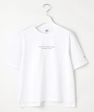 J.PRESS LADIES 【洗える】ロゴTEE カットソー ホワイト系