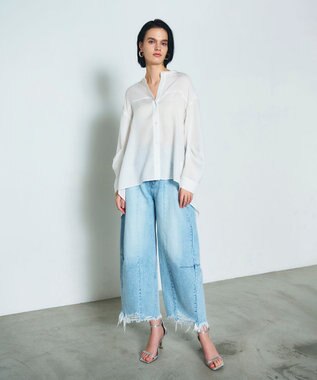 GRACE CONTINENTAL バックシャンオーバーシャツ ホワイト