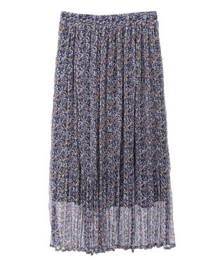 Green Parks マジョリカプリーツ柄スカート Navy
