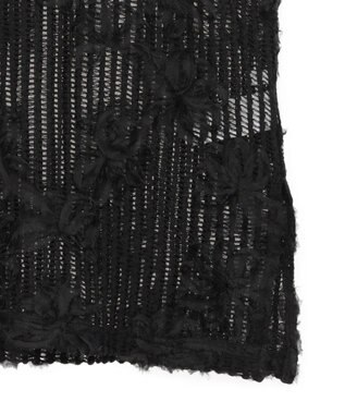 Green Parks テープ刺繍レースベスト Black