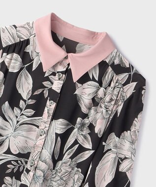 GRACE CONTINENTAL ボタニカルドレープワンピース ブラック