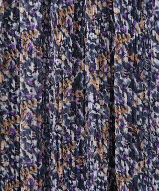 Green Parks マジョリカプリーツ柄スカート Navy