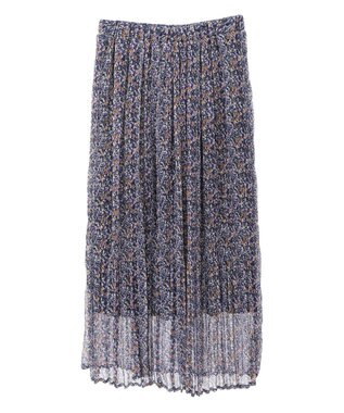 Green Parks マジョリカプリーツ柄スカート Navy