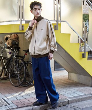 WEGO 【ユニセックス着用ITEM】ライントラックジャケット ベージュ