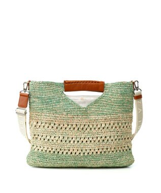 IBIZA ラフィア　2WAYバッグ エメラルドグリーン