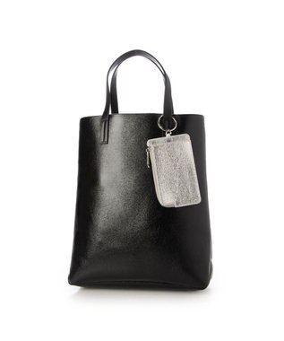 UNBILLION VERYコラボ カシュカシュ cachecache / カードケース付きメタリックトートバッグ ブラック