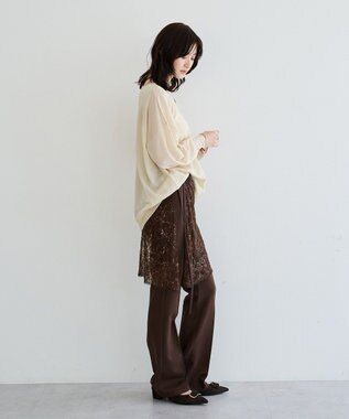 YECCA VECCA ストレッチセンターシームフレアパンツ Brown