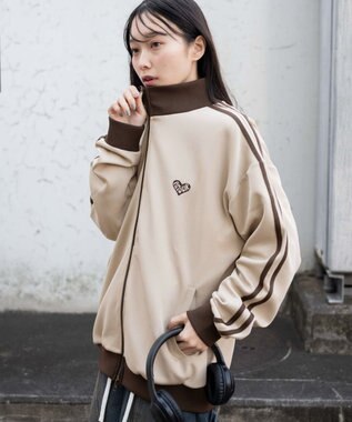 WEGO 【ユニセックス着用ITEM】ライントラックジャケット ベージュ