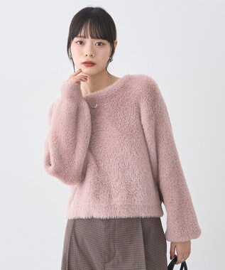 earth music&ecology Ｗフェイスシャギープルオーバー Pink