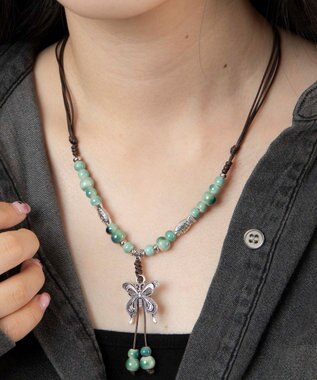 WEGO Lバタフライビーズネックレス 柄3