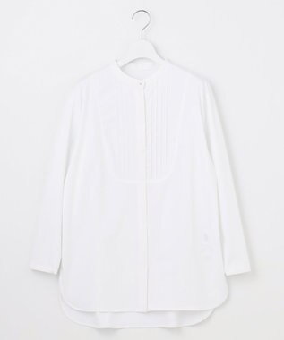 J.PRESS LADIES L シャツジャージー バンドカラー カットソー ホワイト系