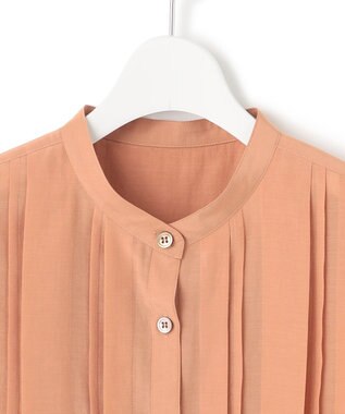23区 S 【接触冷感/速乾性/洗える】エアリーブライトローン タック ブラウス ライトオレンジ系
