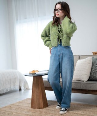 WEGO 2WAYブークレリボンカーデ グリーン