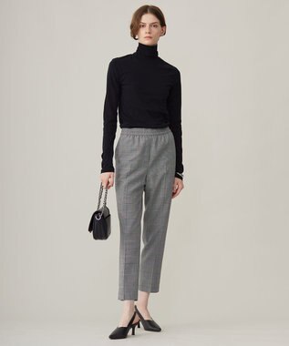 ICB 【洗える】ウール2WAYストレッチ ドロストパンツ グレンチェック系