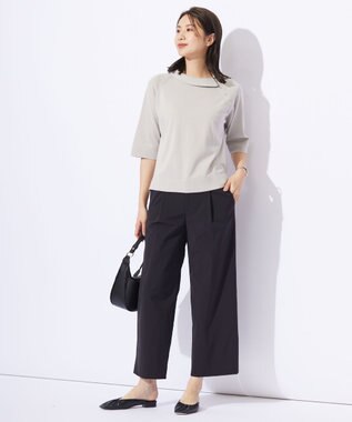 J.PRESS LADIES L 【洗える・撥水・接触冷感】アウトフィッター ワイド パンツ ブラック系