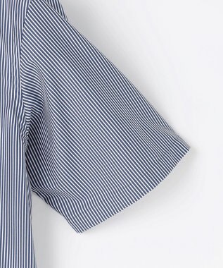 JOSEPH ABBOUD 【ジャージー素材・ストレッチ・イージーケア】コンパクトジャージーストライプシャツ サックスブルー系1