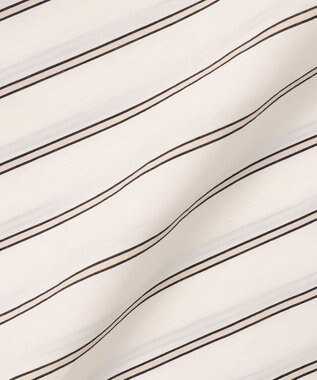 BEIGE， QUARTZ / 側章コンビ ストライプパンツ Black St.