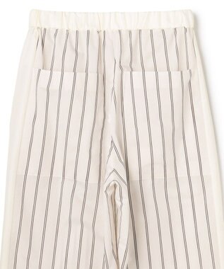 BEIGE， QUARTZ / 側章コンビ ストライプパンツ Black St.