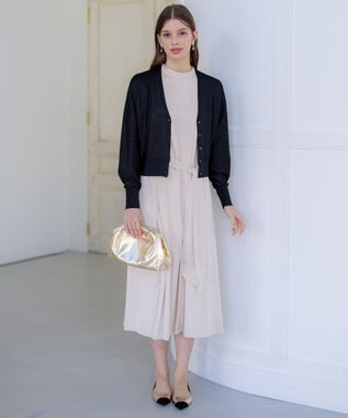 23区 S 【APPLAUDIR】コンパクト ドルマンスリーブ ラメカーディガン ブラック