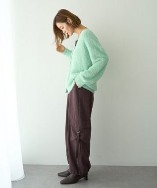 YECCA VECCA ラメシャギーカーディガン Charcoal Gray