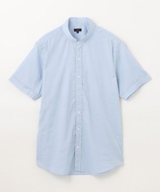 JOSEPH HOMME リネンストレッチブロード 　ウィングカラー半袖シャツ スカイブルー系