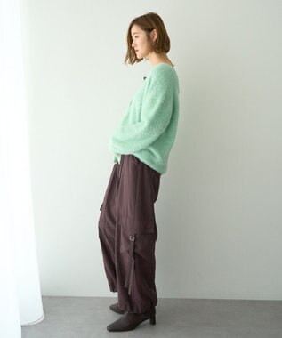 YECCA VECCA ラメシャギーカーディガン Charcoal Gray