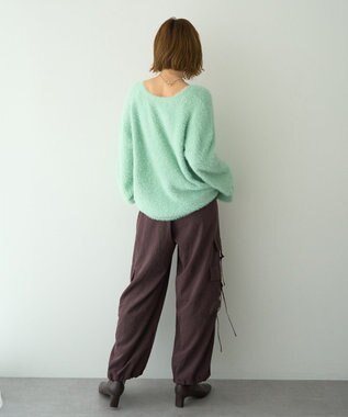 YECCA VECCA ラメシャギーカーディガン Charcoal Gray