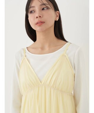 earth music&ecology ＳＥＴ２点ティアードペチドレス＋チュールワンピース Yellow