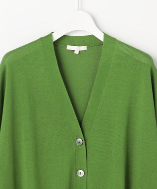 自由区 ドライシアーファインゲージ カーディガン グリーン