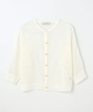 ANY L メッシュパターンニットカーディガン ホワイト