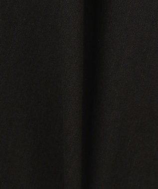 自由区 【洗える・ストレッチ素材】リネンヴィスコースストレッチ フレアスカート ブラック系