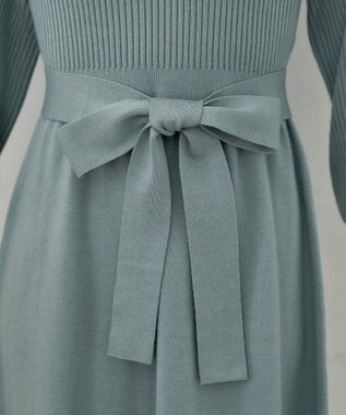 Tiaclasse 【洗える】パフ袖ニットワンピース ミント