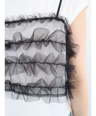 Green Parks ・ｓｗｉｎｇ　ｂｙ　ＳＥＴ２点チュールビスチェ＆フレンチＴ Off White