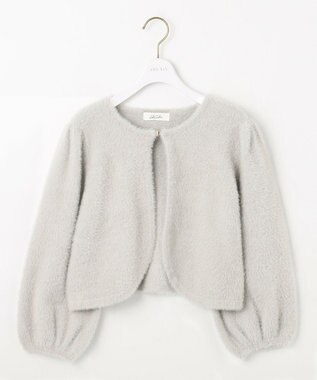 ANY SIS L 【洗える】フェザーニット カーディガン ライトグレー