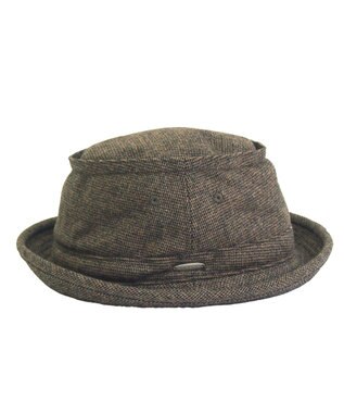 ATRENA 【Lサイズあり】ツイードポークパイ ハット ブラック