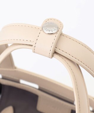 Y'SACCS 【リサイクルレザー】メッシュかごバッグ　small アイボリー×グレージュ