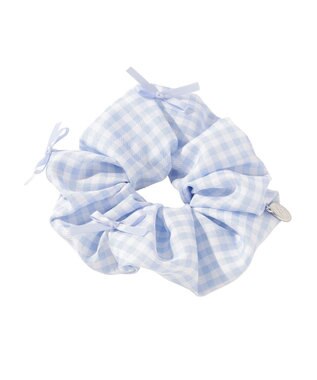 Maison de FLEUR ブルーマニアリボンギンガムシュシュ Light Blue