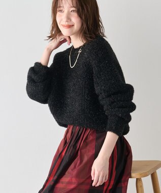 ANY カーリーファンシーニット ブラック