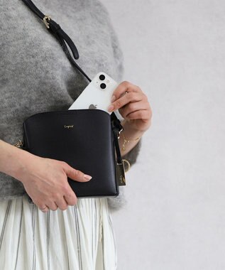 style code 【Ungrid/アングリッド】【WEB限定商品】キーリングチャーム付　ミニショルダーバッグ ブラック