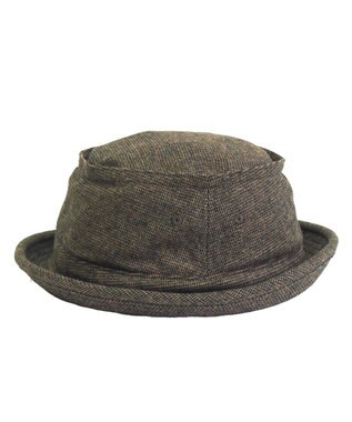 ATRENA 【Lサイズあり】ツイードポークパイ ハット ブラック