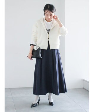 Te chichi タイプライタータックフレアスカート ネイビー