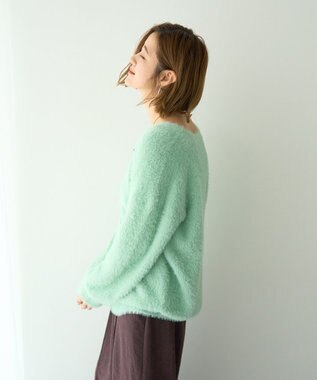 YECCA VECCA ラメシャギーカーディガン Charcoal Gray